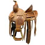 10" Buffalo Saddlery Hard Seat High Back Ranch Roper Style Saddle!. Fixed Price $474.95.