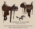 G Bar Saddles Western Ranch 13.5". Fixed Price $2000.00.