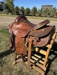 15.5 Corriente Trophy Saddle Basket Weave Tooling 7 Gullet Fqhb. Fixed Price $550.00.