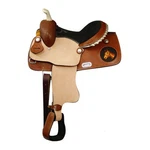 Youth Western Saddle With Horse Head Design Basket Tooling Full Qh Bars 13" New. Fixed Price $279.00.