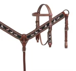 Showman Pony Leather Headstall & Breast Collar Set W/ Unicorn Design. Fixed Price $82.95.