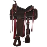 Double Classic Stitch Dark Prairie Roper Style Horse Saddle - 15 Inch. Fixed Price $430.00.