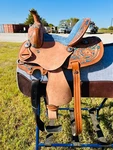 Kids-adults Western Horse Barrel & Floral Tooled Saddle With Free Shipping. Fixed Price $309.99.