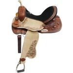 Barrel Saddle Starburst Conchos & Floral Tooling Full Qh Bars 14" 15" 16" New. Fixed Price $369.90.