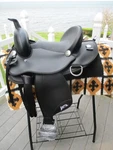 15'' Black Abetta Original Western Trail Saddle Fqh Bars. Fixed Price $500.00.