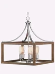 Boswell Quarter 20 In. 5-LIGHT Silver Coastal Pendant W/ Chestnut Wood. Fixed Price $115.00.