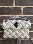 Nwt Kurt Geiger Mini Small Kensington Natural Leather Shoulder Bag Black White. Fixed Price $164.00.