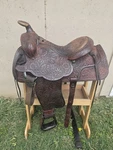 15" Hereford Textan Of Yoakum, Tx Roping Ranch Western Saddle. Fixed Price $425.00.