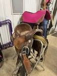 15 In Guffey Western Show Saddle. Fixed Price $300.00.
