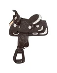 Tough 1 Western Saddle Miniature Carved Show 8" Dark Oil KS648. Fixed Price $297.83.