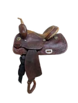 2-1381 13.5 Inch Used Billy Cook Western Connie Combs Barrel Saddle. Fixed Price $1694.00.