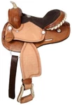 New! 12" Double Youth Size Barrel Saddle W/ Rounded Skirts Suede Seat. Fixed Price $275.00.
