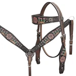 Hilason Western Horse Floral Headstall Breast Collar Set American Leather Brown. Fixed Price $119.95.