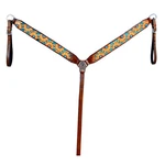 34HS Hilason Western Horse Leather Headstall & Breast Collar Set Brown Sunflower. Fixed Price $68.99.