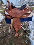 Circle Y Western Equitation Show Saddle 16 Inch Medium Brown Tooled Leather Euc. Fixed Price $1100.00.