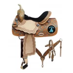 Turn 'n' Burn Barrel Saddle Set Teal-painted Floral Tooling Fqhb 14" 15" 16" New. Fixed Price $399.00.