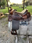 Vintage American Leather Western Saddle Hereford 14 Well Cared. Fixed Price $450.00.