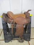 Vintage Leather Western Trail Style Horse Riding Saddle Model #1432. Fixed Price $360.00.