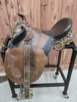 16" Aoc Stockman Bushrider Australian Riding Saddle With Horn Brown. Fixed Price $300.00.