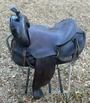 Vintage Hamley Style 15 Western Saddle Black Leather Cowboy Rope For Decor Only. Fixed Price $199.99.