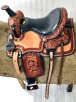 Western Barrel Racing Horse Saddle Floral Tooled Leather Tack Set Silver Conchos. Fixed Price $424.35.