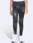 Adidas Glam Leggings Youth Girls Large Sparkle Metallic Stars Black Silver Nwt. Fixed Price $18.00.