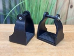 Black Poly Trail Western Endurance Saddle Stirrups Rubber Treads Never Used. Fixed Price $45.00.