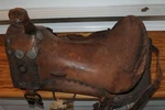 Antique Western Horse Saddle Ranch Cowboy Shamrock Concho's Tooled Leather Old*. Fixed Price $99.99.