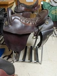 Tucker Pleasure/trail Saddle 17IN Brown Leather With Bags. Fixed Price $750.00.