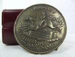 Vtg 1970'S Belt Buckle Properts Leather Saddle Soap English Western J Purdy Rare. Fixed Price $55.00.