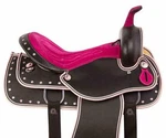 New Pink-black Synthetic Western Barrel Racing Horse Tack Saddles Free Shipping. Fixed Price $422.74.