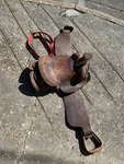 Vintage Western Leather Saddle Tooled Brown Horse Used / Display Repair. Fixed Price $165.00.
