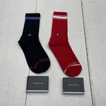Brand Makers Socks Mens One Size Black Red Crew Mid Calf Striped 2 Pairs Casual. Fixed Price $14.44.