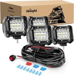 Nilight 4PCS 4INCH 60W Triple Row Combo Lights With 16AWG Wiring HARNESS-4 Leads. Fixed Price $49.99.
