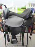 17'' Hilason Black Flex Tree Western Trail Saddle Fits 6-8'' Gullet Usa In Tx. Fixed Price $525.00.