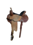13.5 Inch Used Circle Y Lisa Lockhart FLEX2 Western Barrel Saddle 1084-11394. Fixed Price $1994.99.