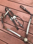Used Vintage Western Circle Y Silver Barrel Racer Headstall Breast Collar Set. Fixed Price $150.00.
