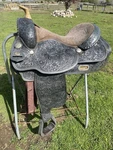 Unique Used 16" Circle Y Western Equitation Saddle Pewter W/silver Trim Made. Fixed Price $575.00.