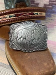 Buffalo Concho Western Silver Belt Adjustable Buckle Women Birthday Gift New. Fixed Price $21.60.