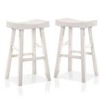 Bowery Hill Wood 29-INCH Saddle Stool White (set Of 2) Finish. Fixed Price $244.79.