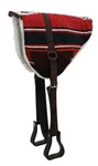 Navajo Red Bareback Saddle Pad W/stirrups Fleece Bottom & Suede Wear Leathers. Fixed Price $65.95.