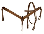 Showman Western Buck Stitched Leather Bridle, Breast Collar & Reins Set Light. Fixed Price $79.94.