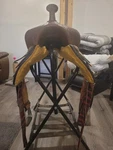 Super Comfy Leather Western Trail Saddle With Stirrups Included. Only Ridden 3X. Fixed Price $350.00.