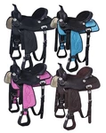 15" Western Saddle - Synthetic Krypton & Leather Black, Brown Or Turquoise. Fixed Price $322.41.