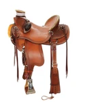 SIZE-15" Premium Quality Western Wade Tree Roping Ranch Horse Leather Saddles.. Fixed Price $482.99.