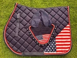 Usa Saddle Pad Set American Flag Fly Veil Horse Ear Bonnet Equestrian 4TH July. Fixed Price $69.99.