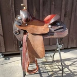 Bob Custom Western Saddle 15" Tooled Padded Seat, Roughout, Silver. Fixed Price $1400.00.