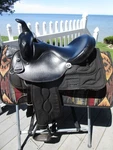 15'' Sqh Big Horn #193 Black Leather & Cordura Western Barrel/trail Saddle. Fixed Price $375.00.