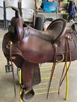 15.5" Circle Y Alpine Flex Saddle With Breastcollar Nice. Fixed Price $1100.00.