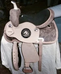 Western Barrel Saddle With Matching Tack Set; Hand Carved Buffalo Leather.. Fixed Price $499.00.